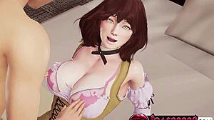 yufa moans hard during big tits massage with intense pussy play and squirt