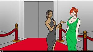 Giantess grows huge tits and massive ass in animated comic expansion comp