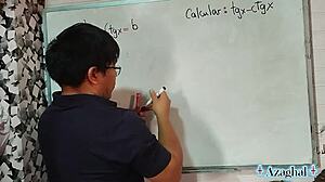 Nerd student solves 47 SEXUAL trigonometric equations with teacher in bedroom