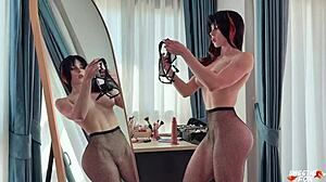 Beautiful big ass maid caught in wife's panties pays with rough doggystyle pounding