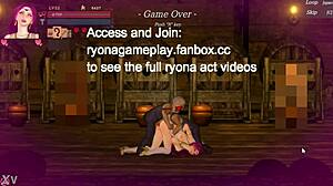 Pink haired lady in Guilty Hell 2 takes anal pounding from two old men