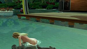 pregnant blonde sims slut assfucked double penetrated by trans cocks beachside