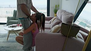 friends girlfriend sneaks fuck session while he's gone pov homemade