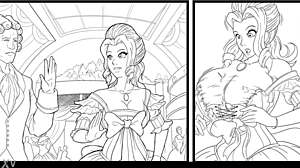 Giantess grows huge tits and massive ass in animated comic expansion comp