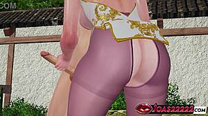 hot elf syndra in nylons licks frenulum strokes big dick deepthroats for facial cumshot 3d animation