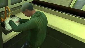 old guy bangs young sims babe while her mom dates in steamy visual novel