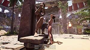 Lara Croft's Tight Pussy Stretched by Statue's Huge Cock in 3D Hentai