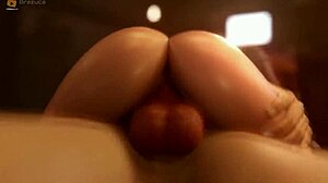 tifa lockhart's big tits bounce wildly riding monster cock to creampie climax