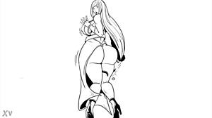 Giantess grows huge tits and massive ass in animated comic expansion comp