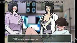 Shizune jerks me off while Hinata watches in Konoha milfs part 9