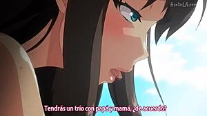 stepmom and daughter share mature man's deep creampie fuck in lingerie