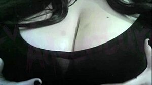 nerdy bbw hotwife squeezes fat tits while glued to hentai screen