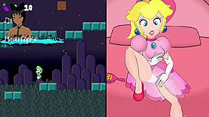 yo luigi's secret cam catches peach fingering her naked pussy under sexy outfit