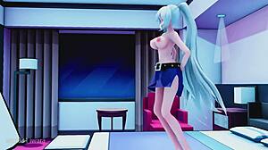 Mmd Haku Dances Seductively After School on Live Webcam