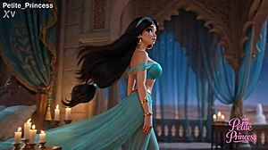 petite princess jasmine twerks her big tits squirting cum in palace bedroom