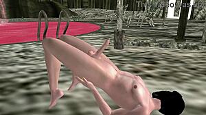 three ripped 3d hunks strike erotic nude poses before anal action erupts