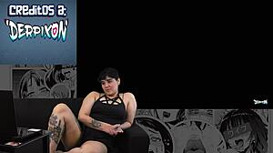 hey, that otaku slut masturbates to her fave anime, right?