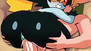 midna spreads ass cheeks for brutal anal pounding