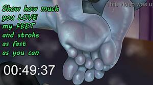 can you stroke fast and cum on her perfect feet in under a minute femdom joi?