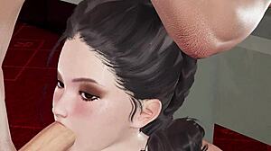 Hot Tanabe Erika's POV Handjob Frenulum Lick and Undertable Blowjob Cumshot!