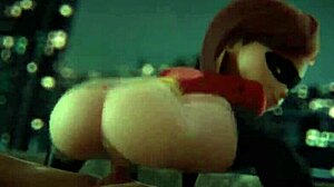 helen parr bounces cowgirl on violet's big ass pussy riding monster cock