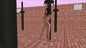 beautiful shemale strikes seductive pose then locker shower 3d hentai