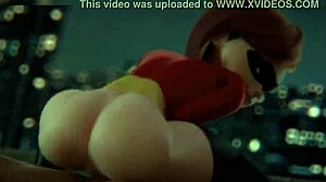 helen parr bounces cowgirl on violet's big ass pussy riding monster cock