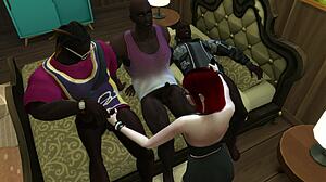 Redhead's curvy body overwhelmed by interracial gangbang double penetration bukkake creampie from huge bbc monsters