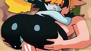 midna spreads ass cheeks for brutal anal pounding