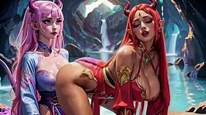 Girl Shows Friend Twerk Ass Shakes in Ai Animation