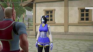 draenei girl gasps at giant penis stretching her in 3d hentai surprise