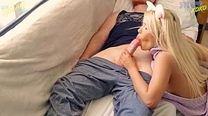 horny asian girlfriend rides cock cowgirl then takes rough doggystyle creampie on bed