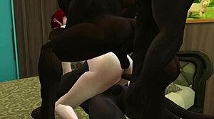 Redhead's curvy body overwhelmed by interracial gangbang double penetration bukkake creampie from huge bbc monsters