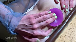 A 7.5 cm zucchini buries deep in my gaping ass - i crave more stretch and humiliation