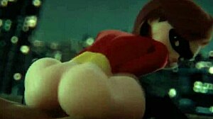 helen parr bounces cowgirl on violet's big ass pussy riding monster cock