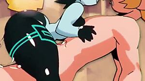 midna spreads ass cheeks for brutal anal pounding
