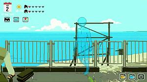 hentai game summer days brunette vacation blowjob deepthroat sloppy oral cumshot