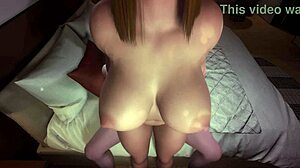 he slams deep into ginger's curvy ass with huge tits jiggling