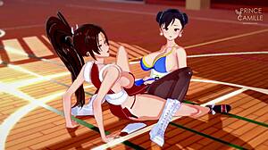 Chun Li Grinds Mai Shiranui In Intense Scissoring Sexfight Contest!