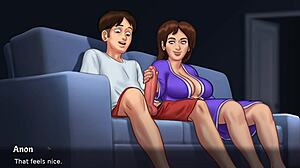 STEPMOM'S HOT BLOWJOB AND FOOTJOB ON STEPSON'S HUGE COCK IN SUMMERTIME SAGA 3D HENTAI GAME BY DARKCOOKIE!