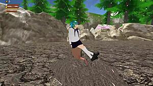 Earth-chan vore facesitting in 3D femdom hentai game uncensored domination
