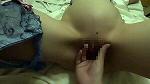 blindfolded girlfriend squirts from fingering then takes standing doggy creampie finish