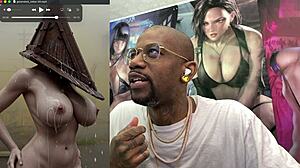 Big Breast Pyramid Head Barista Teen Gets Cum Covered Bald Pussy Fucked Anal