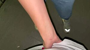 Stairwell blowjob she gulps every drop nearly busted