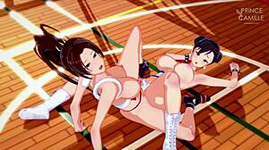 Chun Li Grinds Mai Shiranui In Intense Scissoring Sexfight Contest!