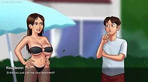 STEPMOM'S HOT BLOWJOB AND FOOTJOB ON STEPSON'S HUGE COCK IN SUMMERTIME SAGA 3D HENTAI GAME BY DARKCOOKIE!