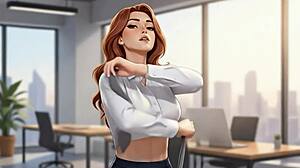 yo my ai slut boss is down to fuck right here in the office with her huge tits bouncing