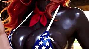 ebony farm girl from the ranch teases her big tits in ai animated country dream