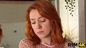 his virgin hole rimmed first time by cute redhead girlfriend