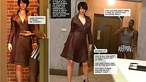 Busty Black Milf Secretary Takes Creampie After Hard Cock Fucking